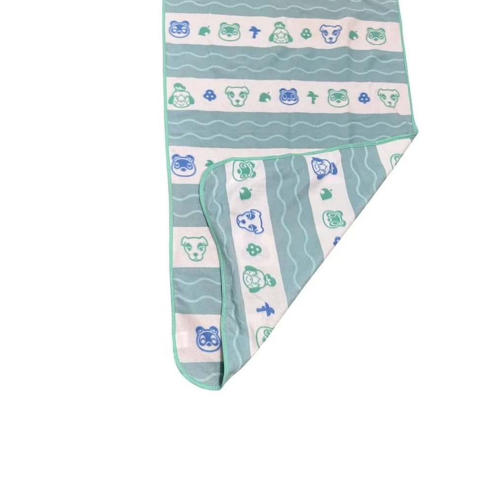 Animal Crossing Fleece Throw Blanket Mint Green Isabelle Tom Nook